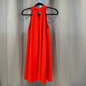 Orange Keyhole Cutout Pocket Mini Dress